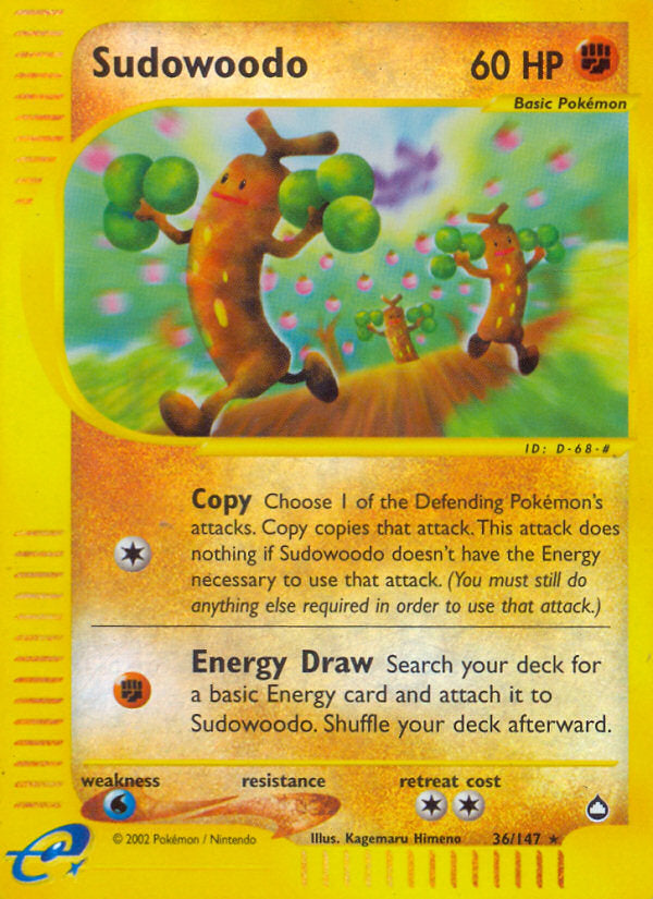 E-Series Aquapolis Sudowoodo #36/147 reverse holo